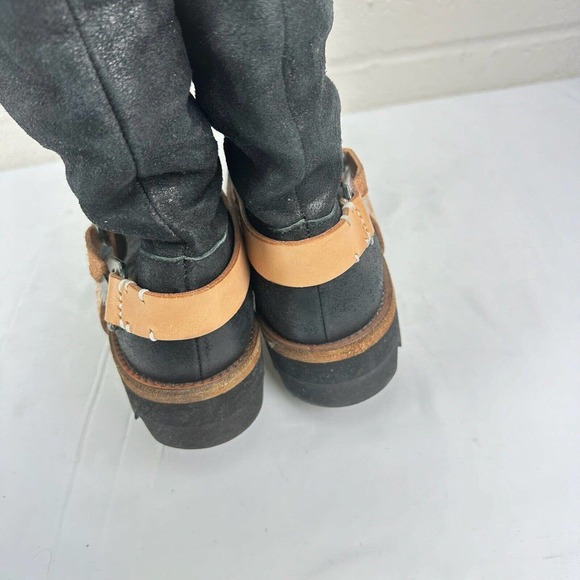 We The Free People Reya Women's Black Leather Harness Ankle Boots Sz 9-9.5 - Picture 10 of 16